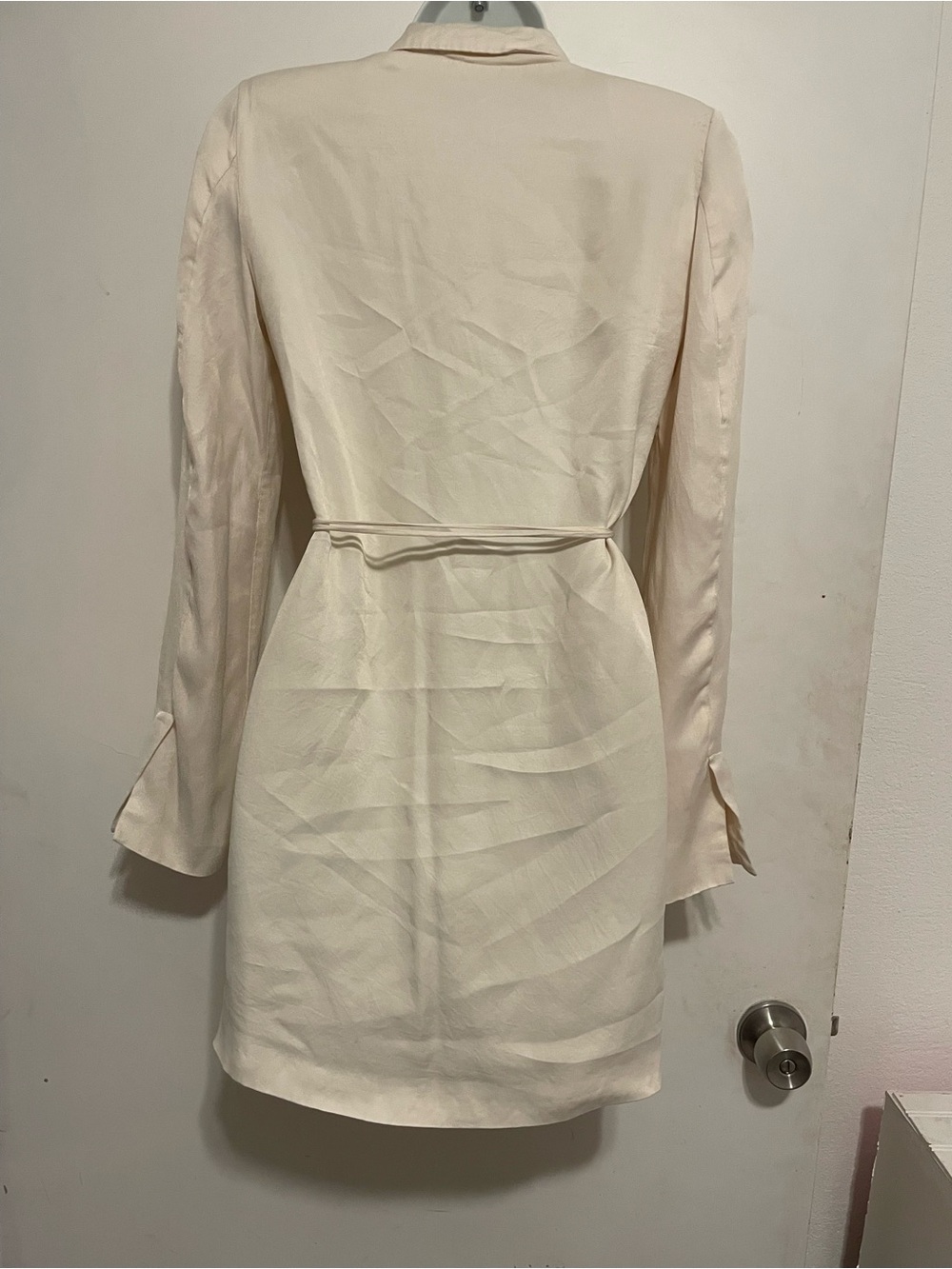 Zara Cream Wrap Blazer Dress with Self-Tie Waist - Picture 5 of 7